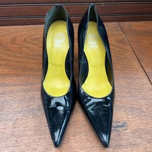 Versace Black Heels with Gold Insole